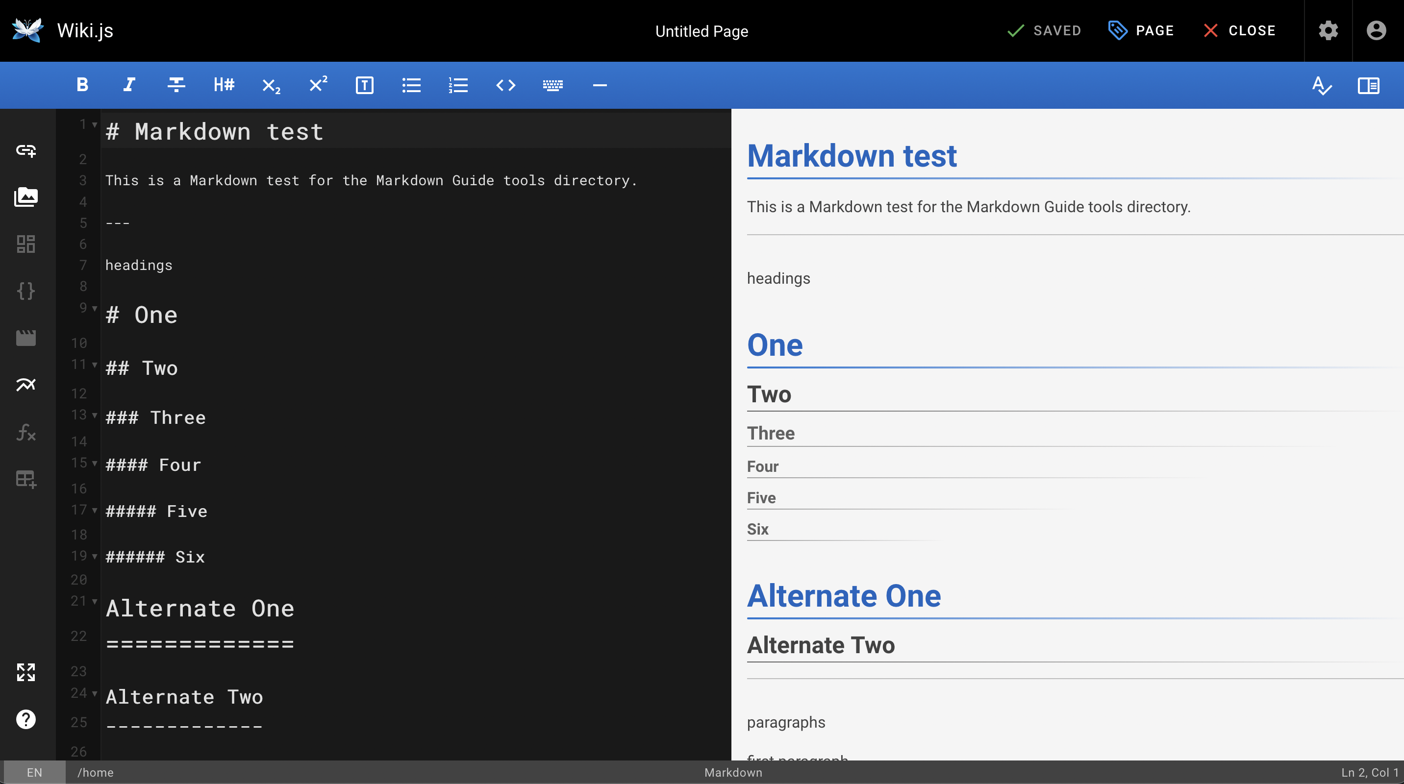 Wiki js Markdown Markdown 